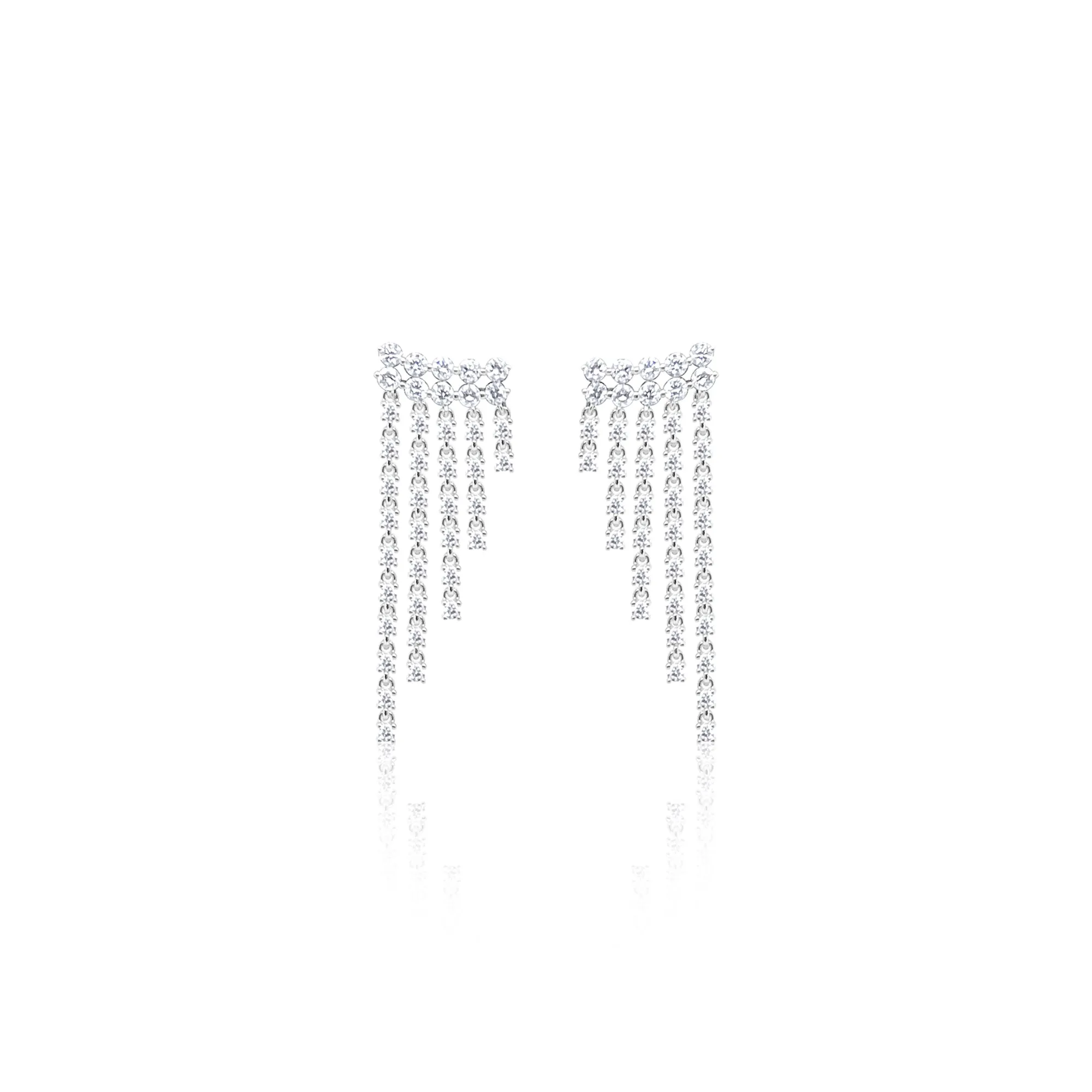 14kt White Gold Diamond Fringe Earrings sold by Meira T