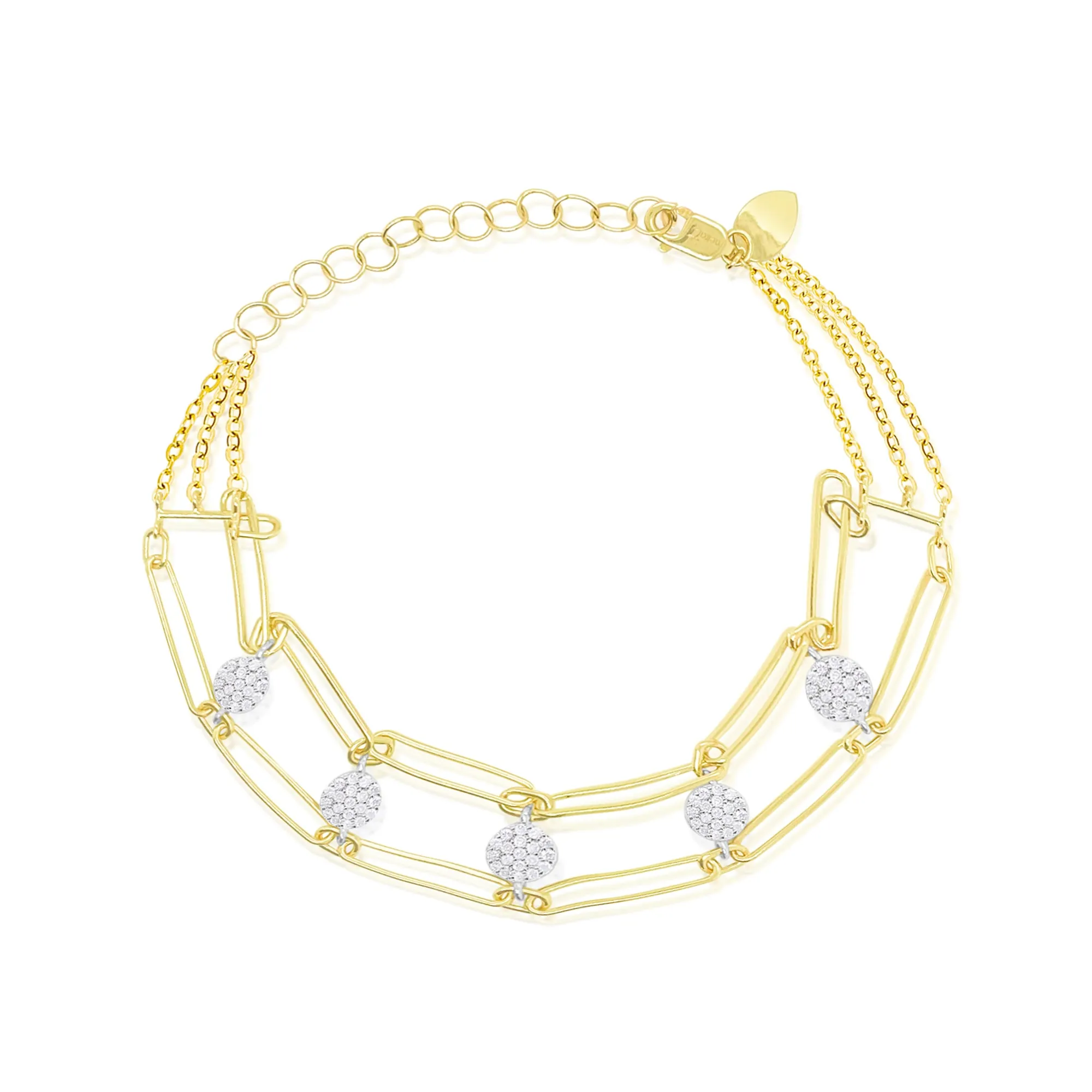 14kt Yellow Gold and Diamond Chain Bracelet sold by Meira T