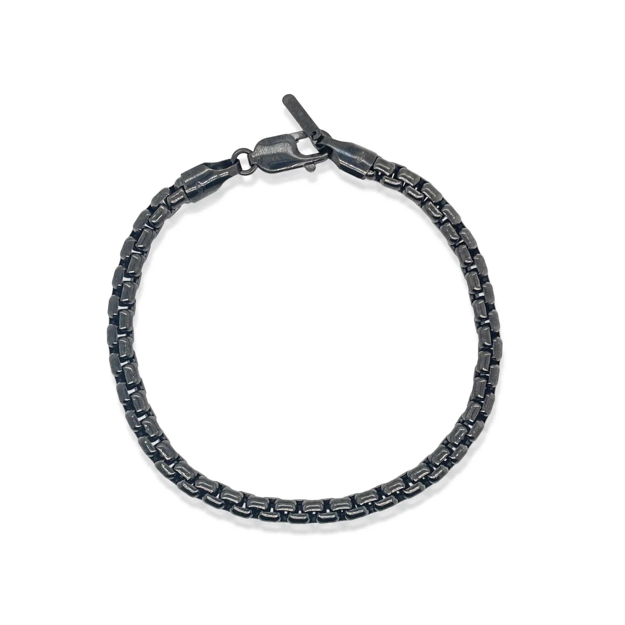 Black Silver Box Chain Bracelet sold by Meira T