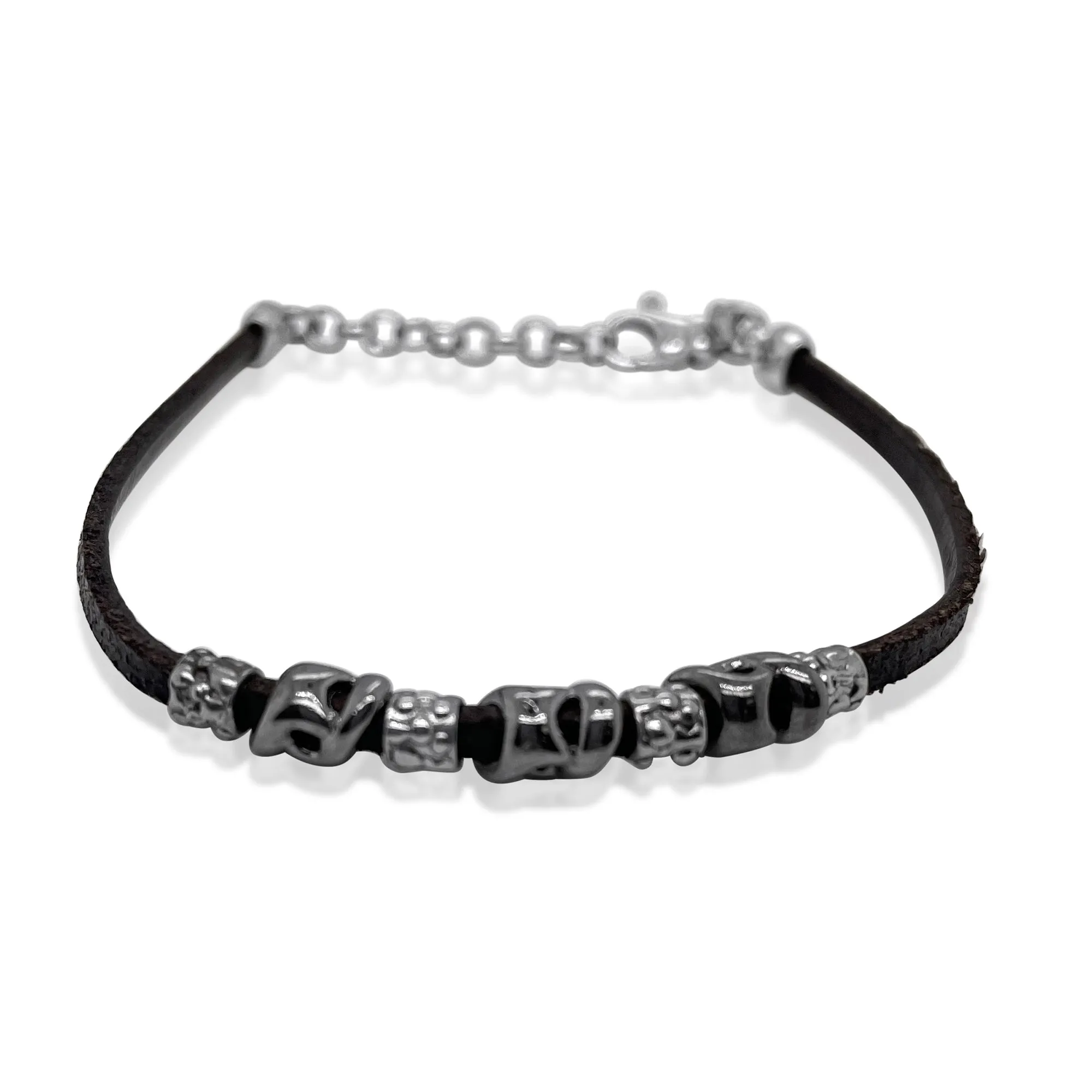 Stainless Steel and Leather Bracelet sold by Meira T