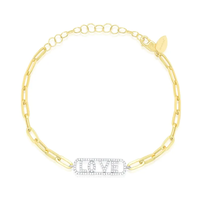 LOVE Paperclip Bracelet made by Meira T