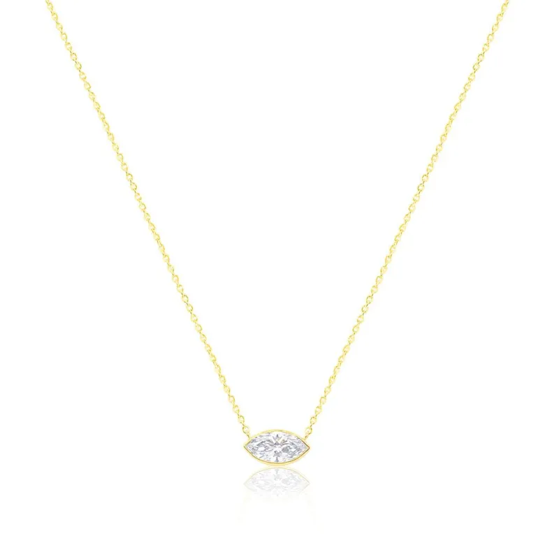 Marquise Pendant Necklace | 2 Carat LAB Diamond made by Meira T