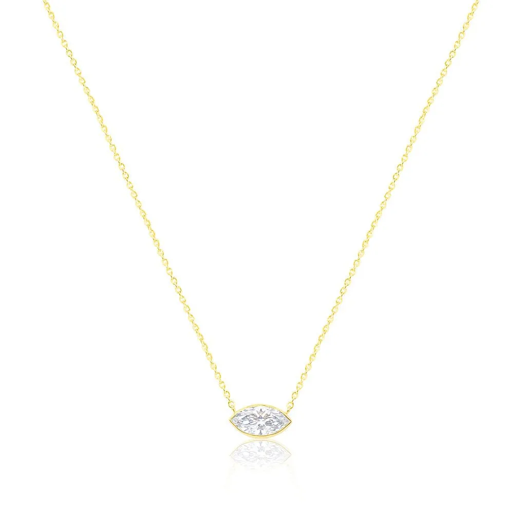 Marquise Pendant Necklace | 2 Carat LAB Diamond sold by Meira T