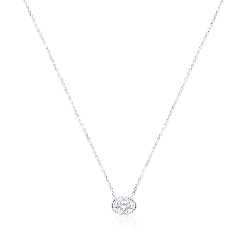 Oval Pendant Necklace | 2 Carat LAB Diamond sold by Meira T