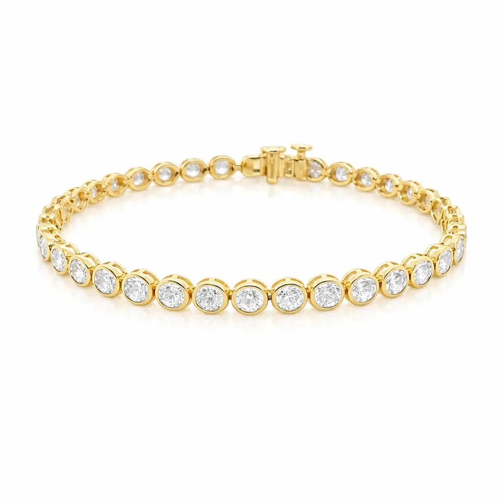 Bezel Set Tennis Bracelet | 5 Carat LAB Diamond sold by Meira T