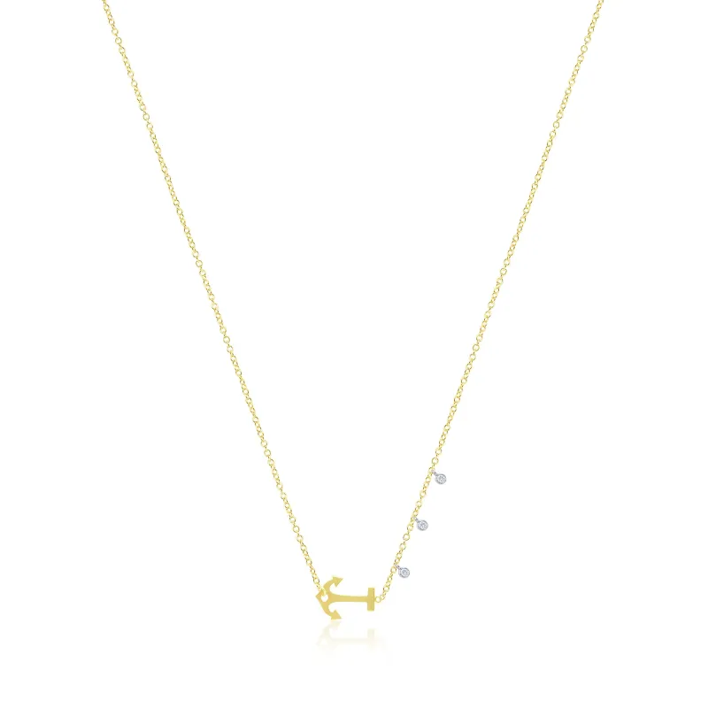 Yellow Gold Anchor Necklace made by Meira T