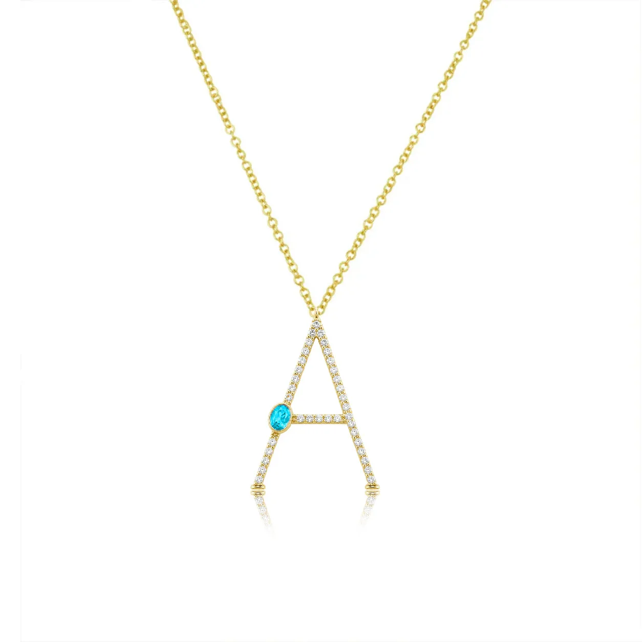 Initial and Birthstone Necklace sold by Meira T