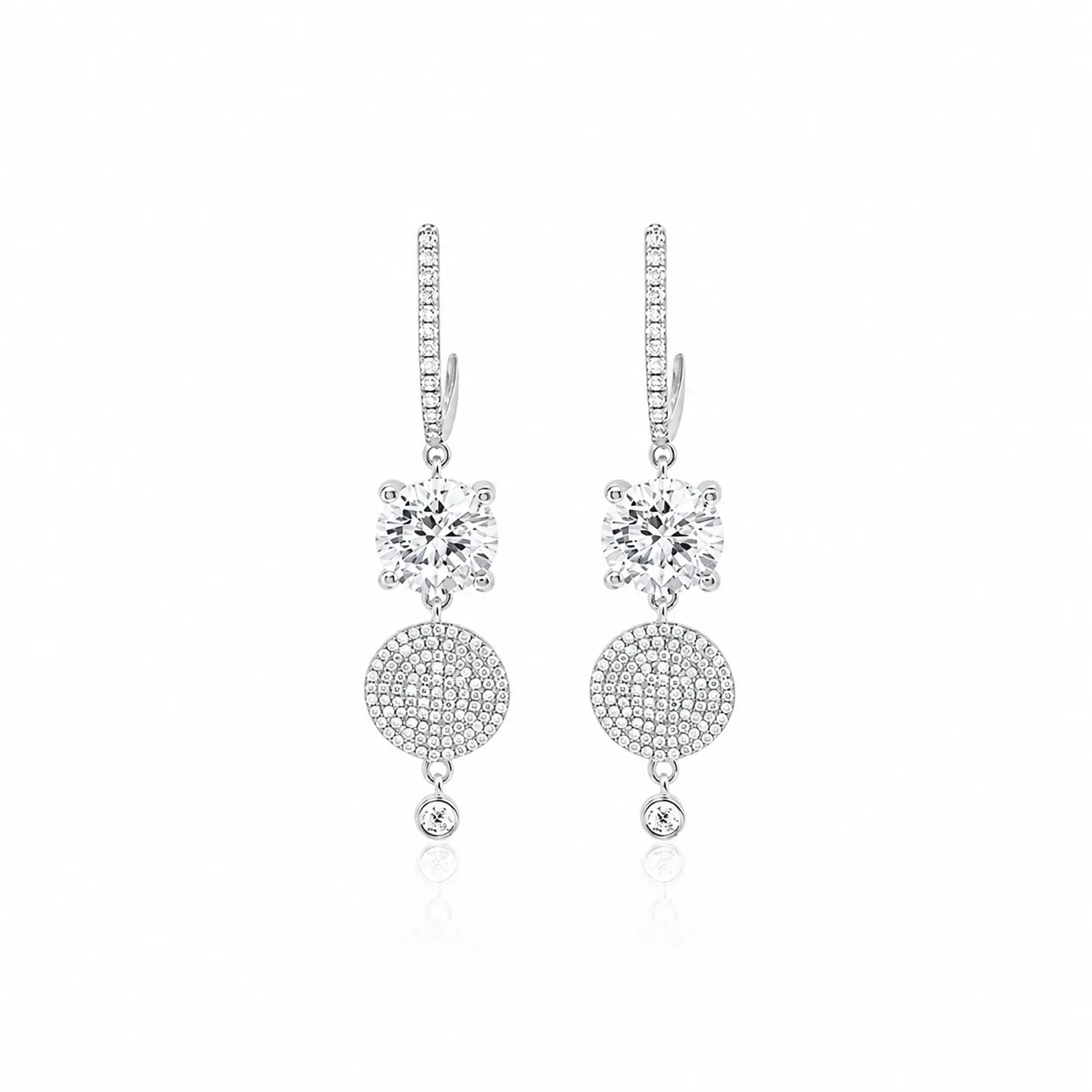 14kt White Gold Diamond Drop Earrings sold by Meira T