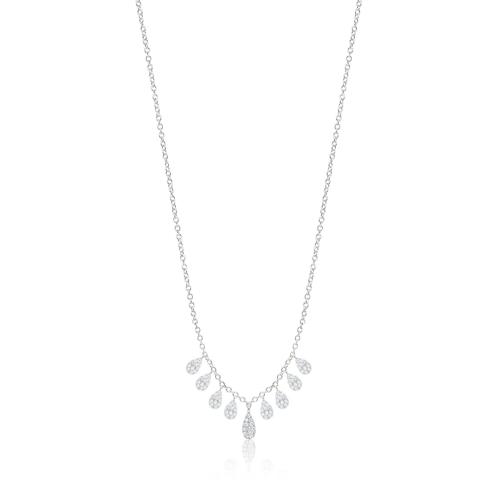 Meira T 14kt White Gold Pear Shape Diamond Fringe Necklace sold by Meira T