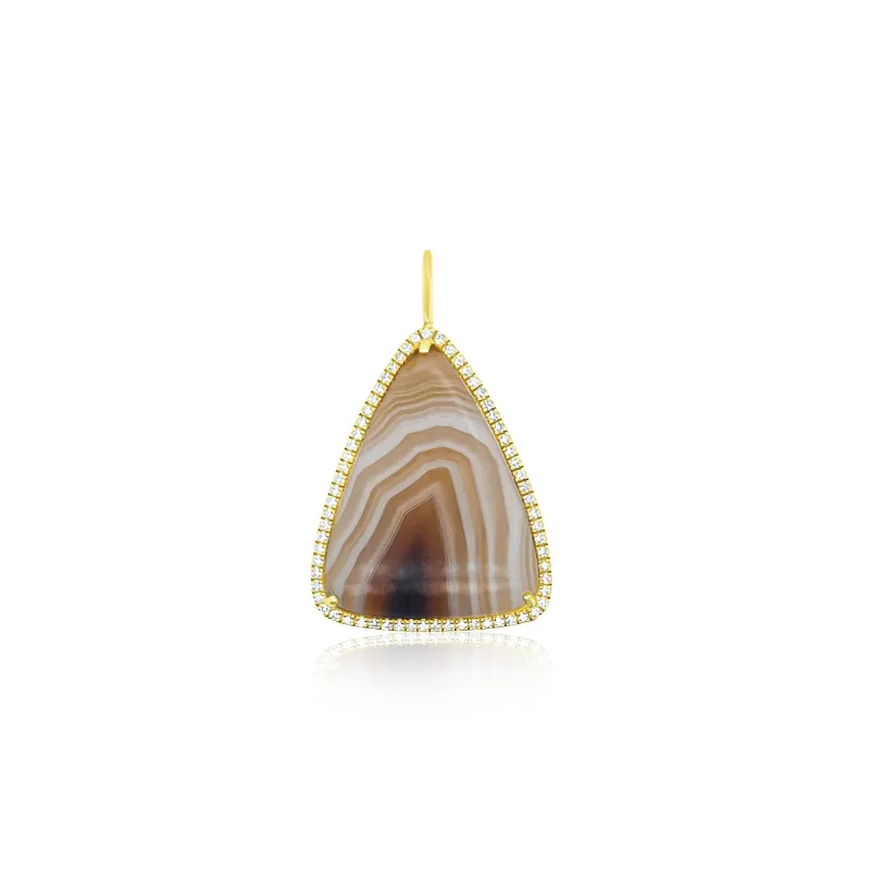 Agate Stone Diamond Charm made by Meira T