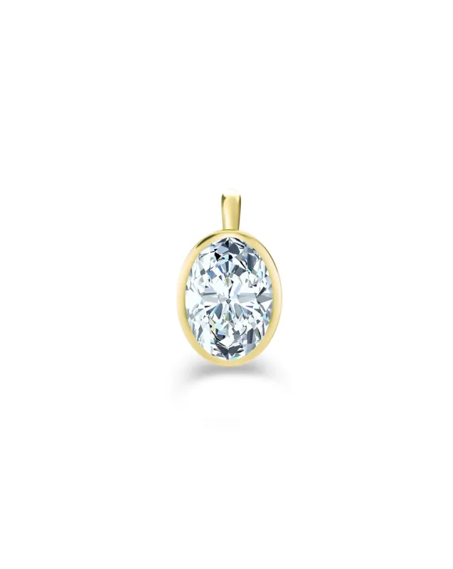 Lab Grown Oval Cut Bezel Set Charm 3.00 ct made by Meira T