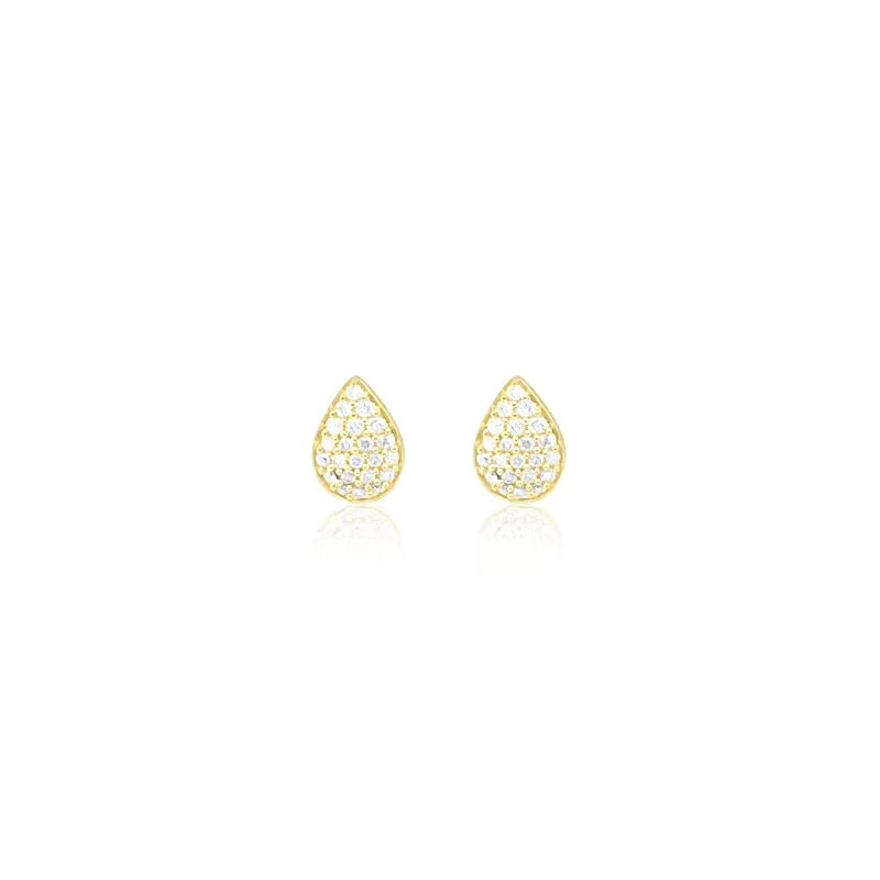 14kt Yellow Gold Diamond Teardrop Stud Earrings made by Meira T