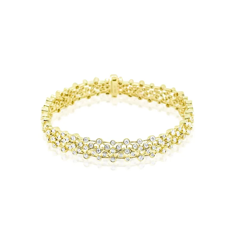 14kt Yellow Gold and Diamond Cuff Bracelet made by Meira T