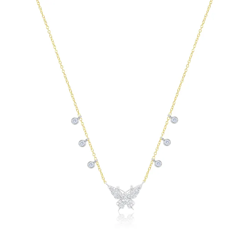 Two Tone Butterfly Charm Necklace made by Meira T