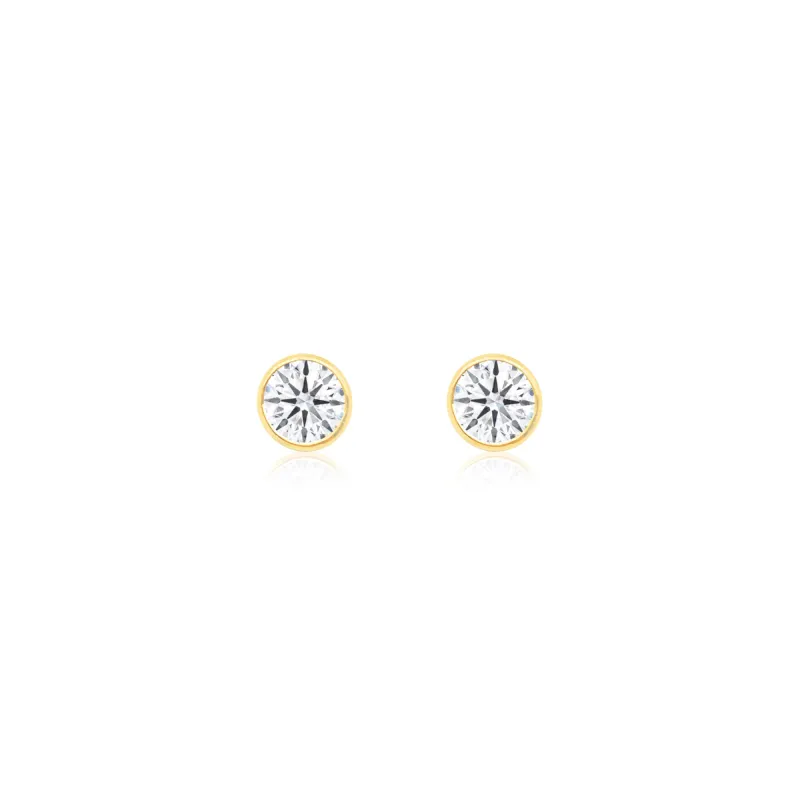 14kt Yellow Gold 2ct Lab Diamond Studs made by Meira T