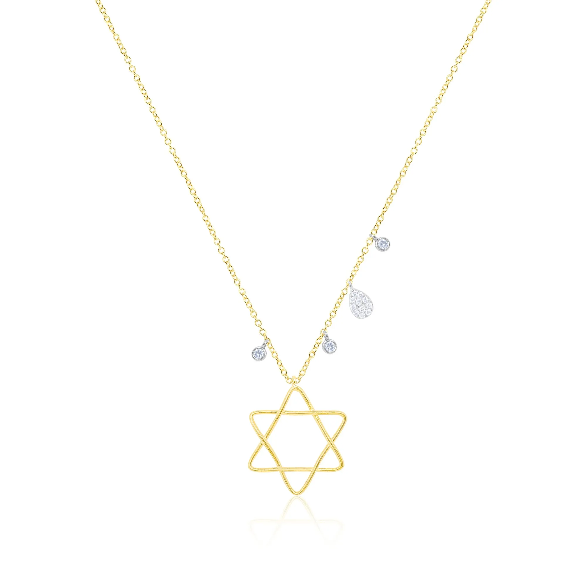 Yellow Gold Jewish Star Necklace sold by Meira T