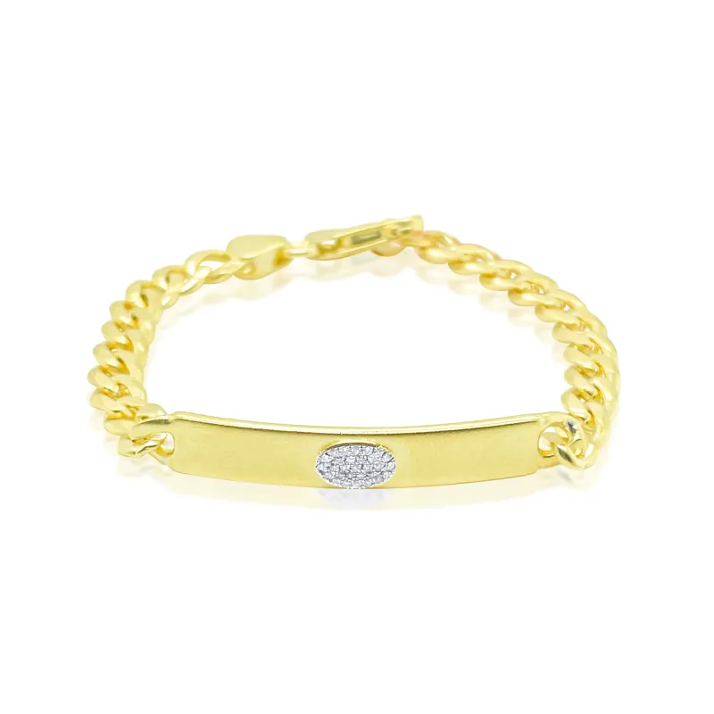 Yellow Gold and Diamond Bar Bracelet made by Meira T