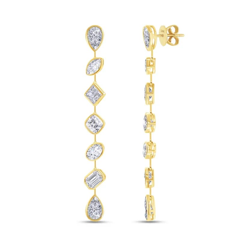 Lab Grown Diamond Multi Shape Drop Studs made by Meira T