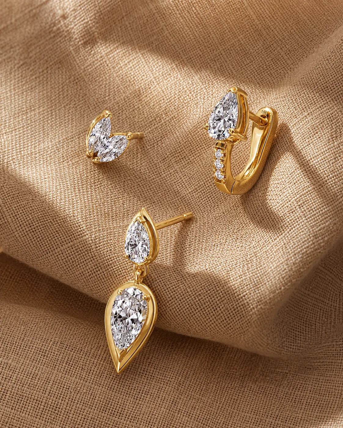 Lab Grown 14k Two Marquise Cut Diamond Studs sold by Meira T product image thumbnail 2