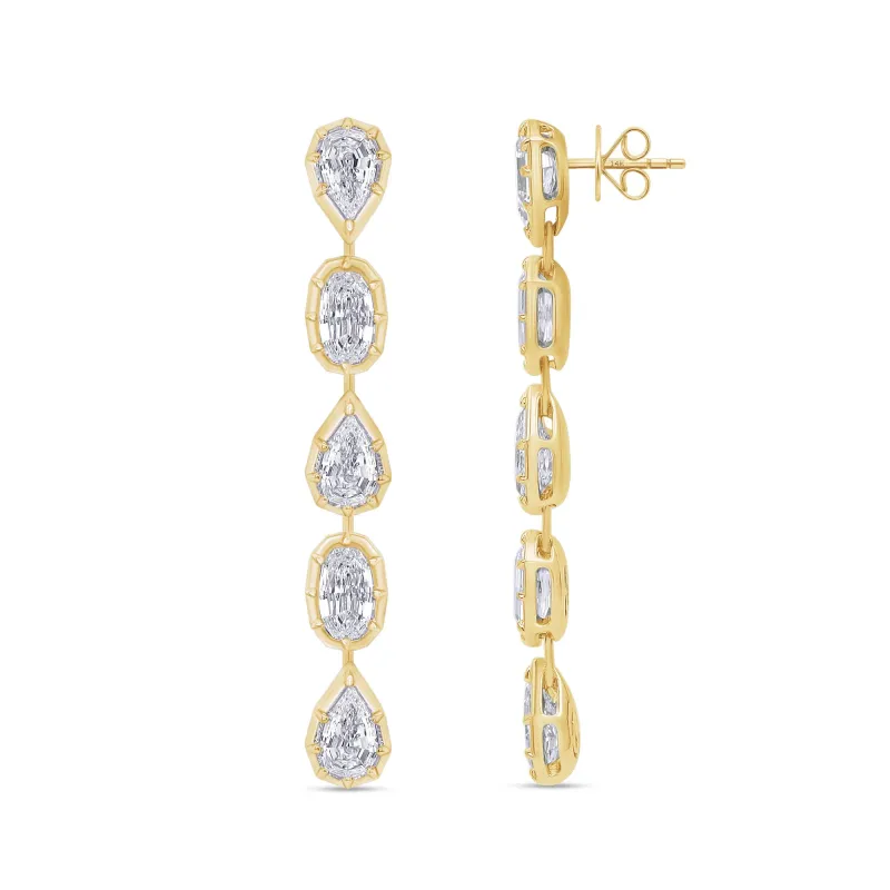 Lab Grown 14k Pear and Oval Cut Drop studs made by Meira T