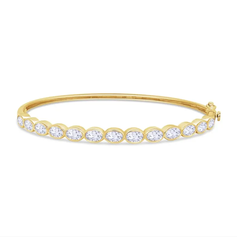 Lab Grown 14k Oval Diamonds Bangle made by Meira T