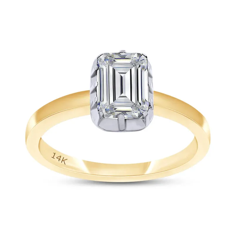 Emerald Cut Georgian Setting Lab Grown Ring sold by Meira T