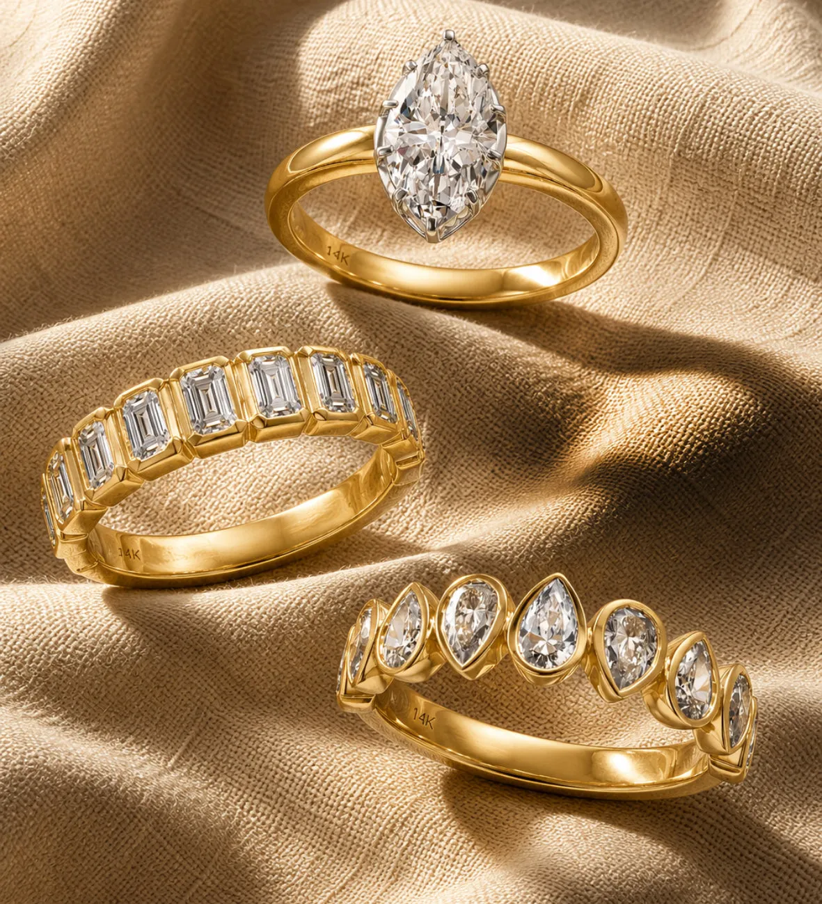 Emerald Cut Georgian Setting Lab Grown Ring sold by Meira T product image thumbnail 2