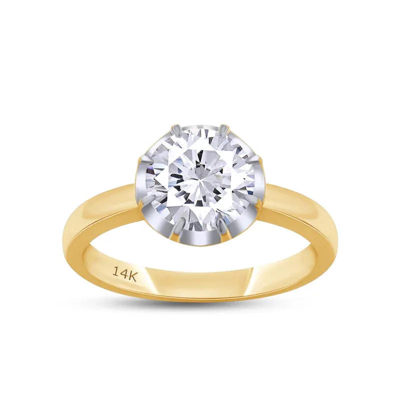 Round Cut Georgian Setting Lab Grown Ring made by Meira T
