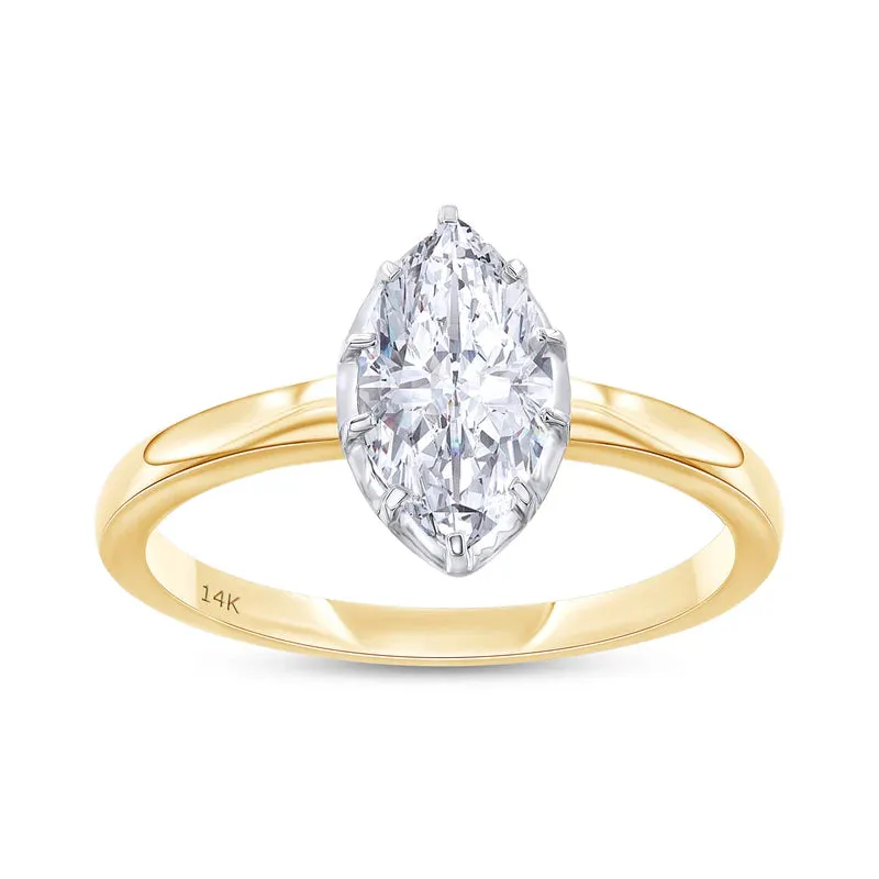 Marquise Cut Georgian Setting Lab Grown Ring made by Meira T