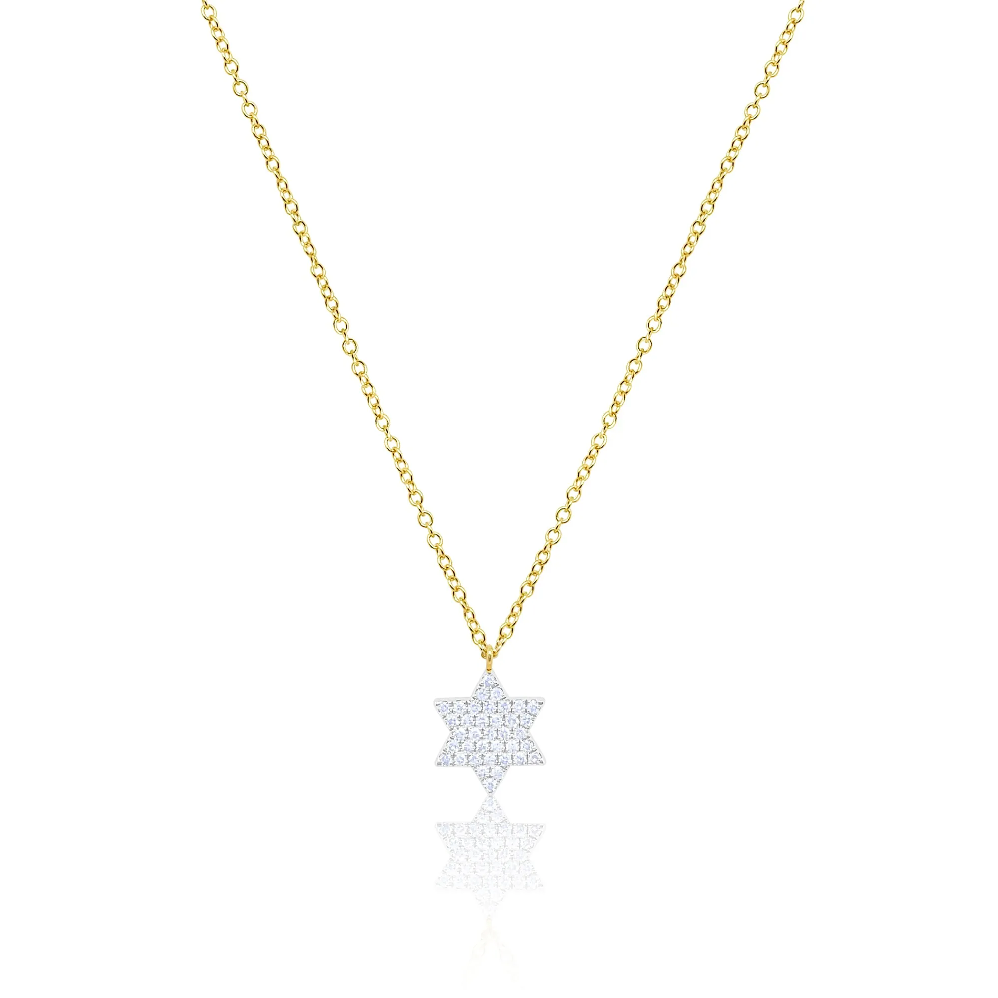 Yellow Gold Jewish Star Necklace sold by Meira T