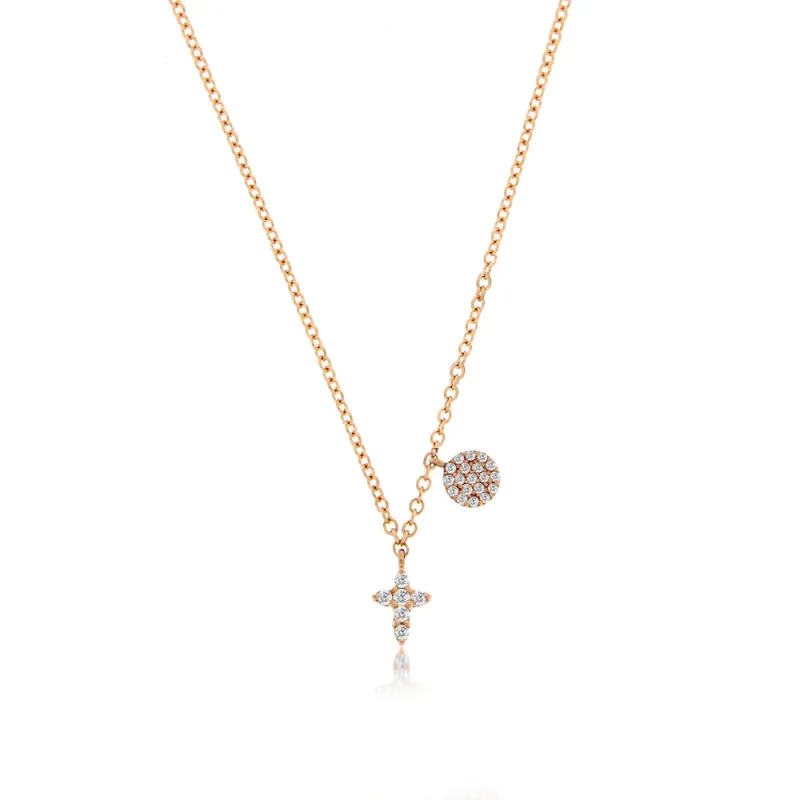 Diamond Encrusted Cross Necklace made by Meira T