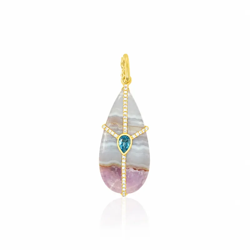 Amethyst and Blue Topaz Pendant made by Meira T