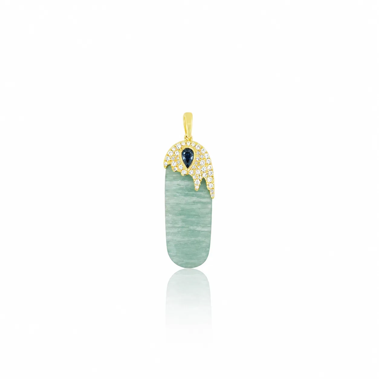 Green Amazonite and Blue Sapphire Pendant sold by Meira T