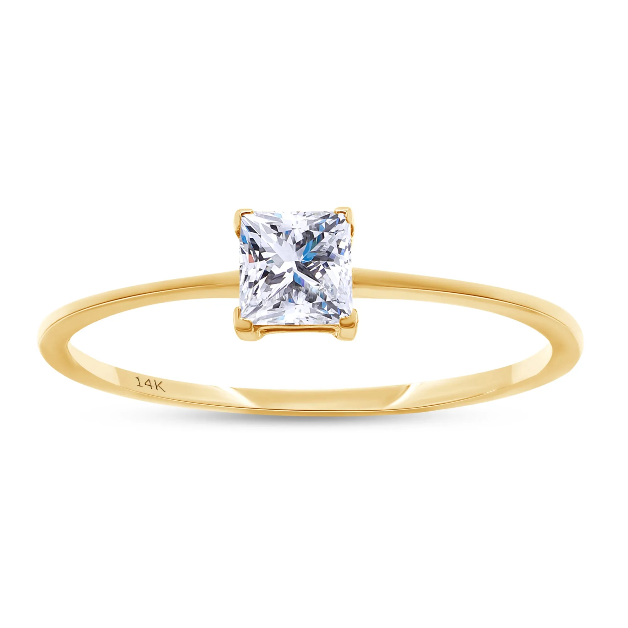 Lab Grown 14k Princess Cut Diamond Ring sold by Meira T
