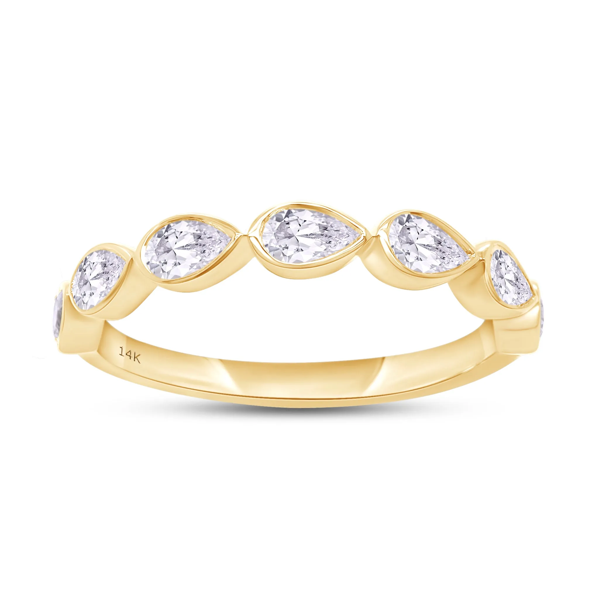 Lab Grown 14k Pear Cut Wrapped Ring sold by Meira T