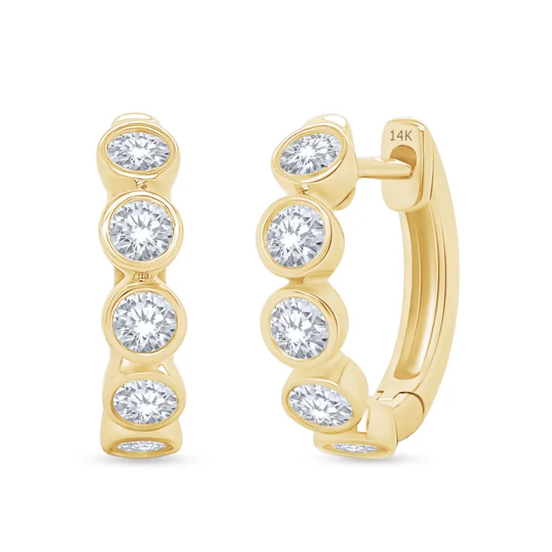 Lab Grown 14k Round Cut Diamond Hoops made by Meira T