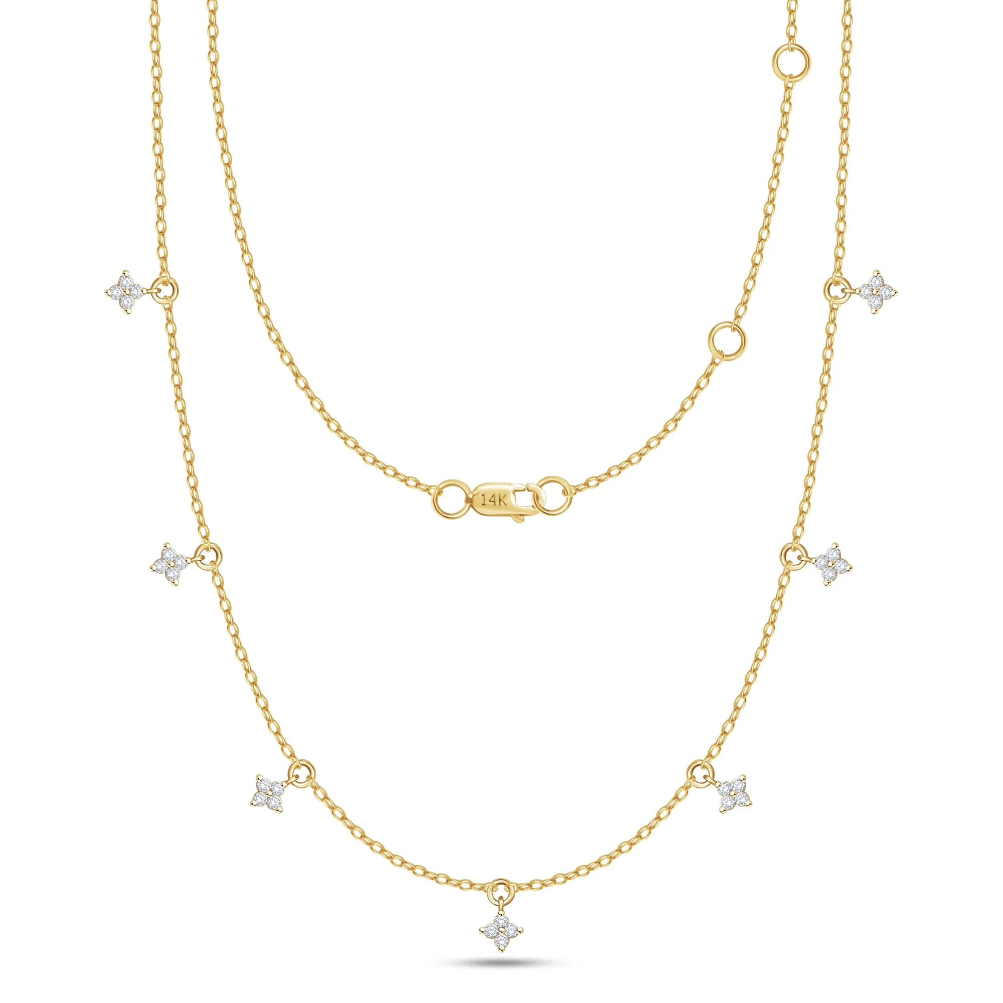 Lab Grown 14k Clover Charm Necklace sold by Meira T