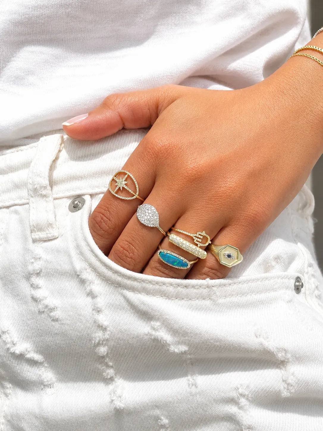 Pave Hamsa Ring sold by Meira T product image thumbnail 2