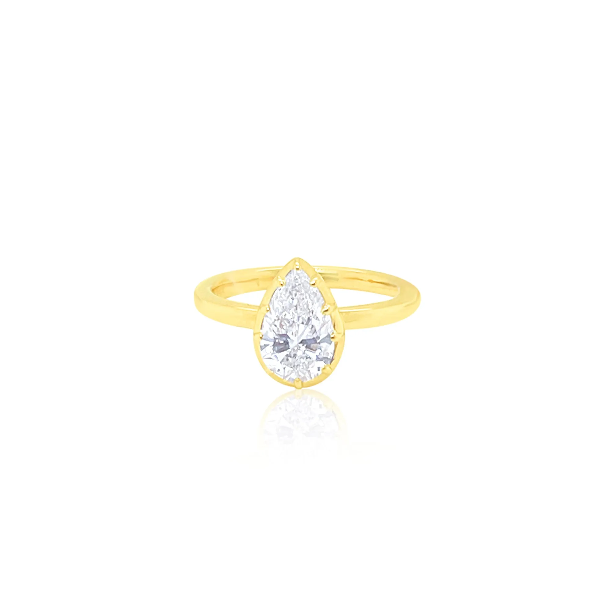 14kt Yellow Gold Lab Grown Diamond Pear Cut Ring sold by Meira T