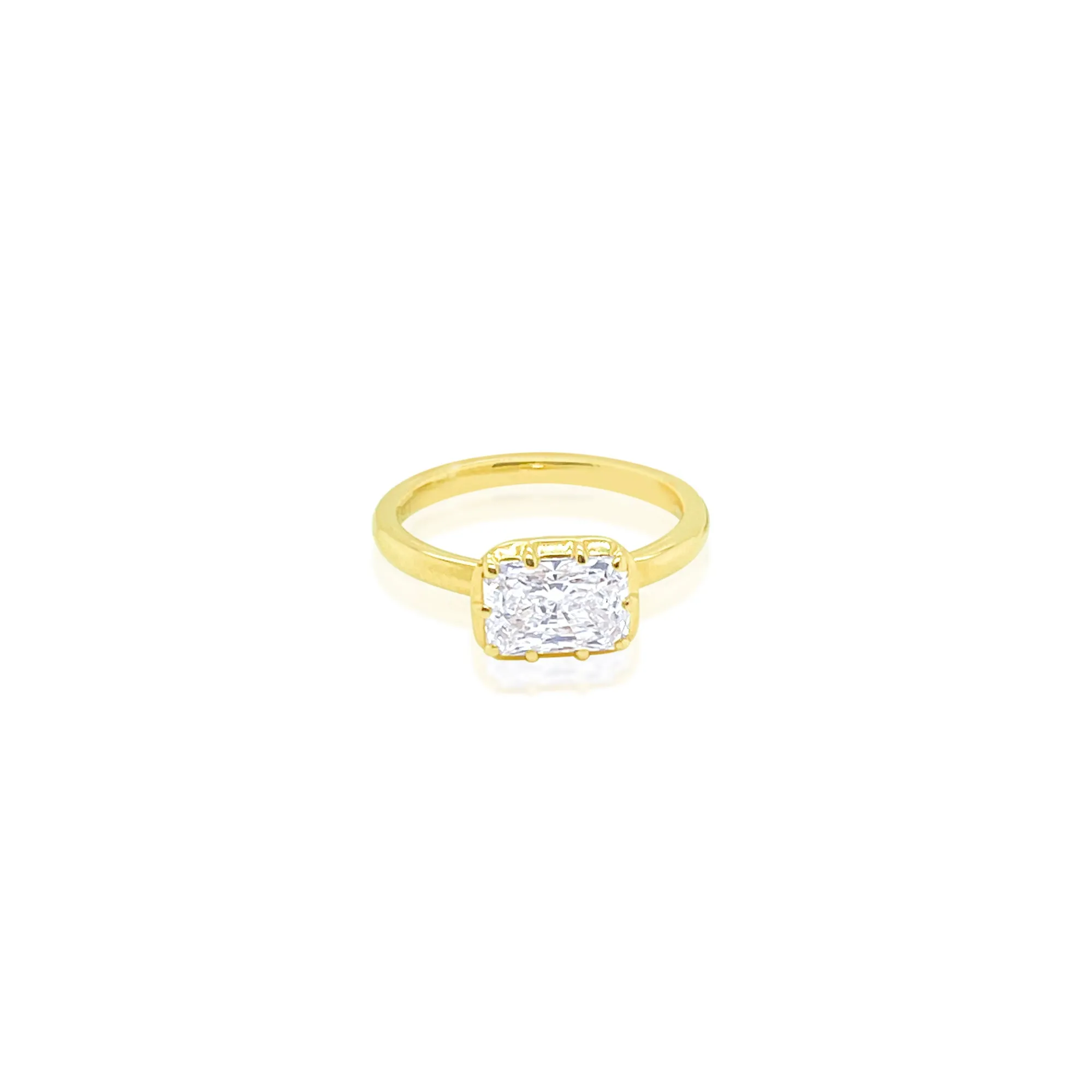 14kt Yellow Gold Lab Grown Diamond Rectangle Cut Ring sold by Meira T