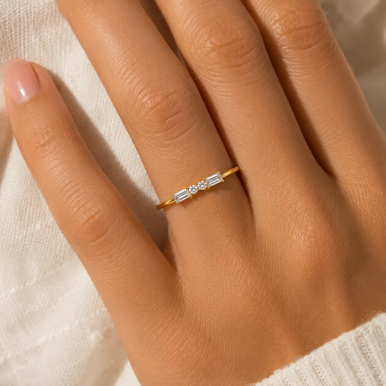 14kt Yellow Gold Diamond Baguette and Round Ring Lab Grown Diamonds sold by Meira T product image thumbnail 2