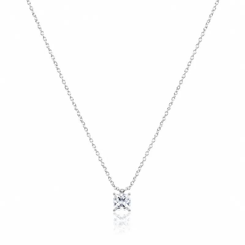 White Gold 1 ct Lab Grown Diamond Necklace made by Meira T