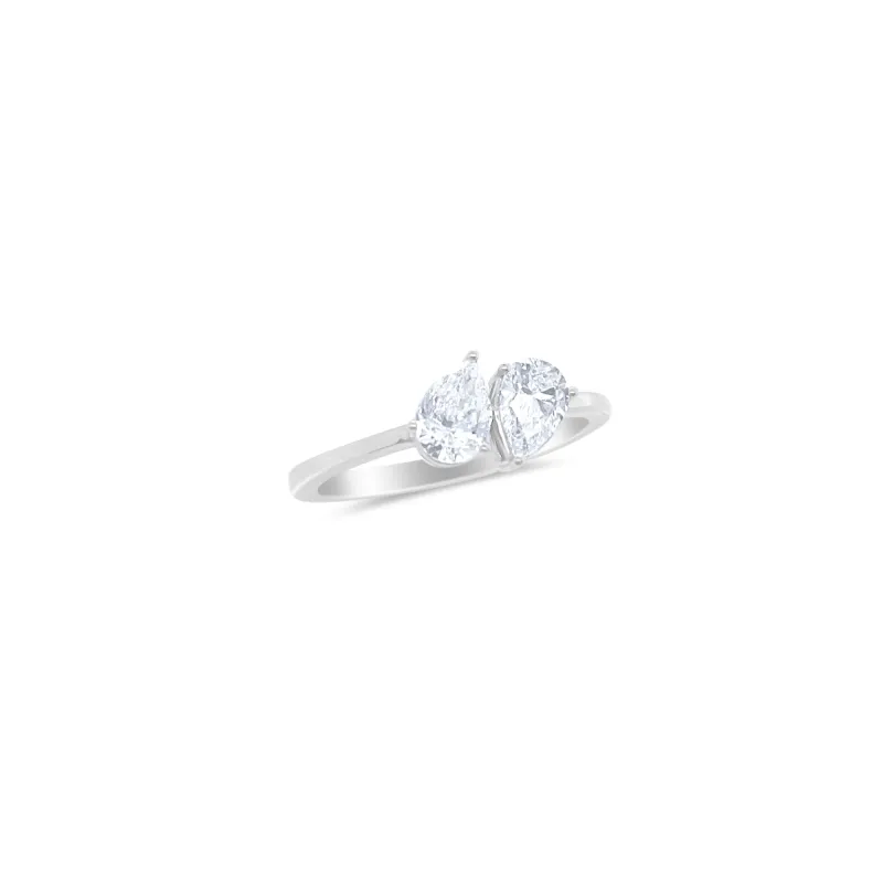 Moi et Toi Pear Shape Ring made by Meira T