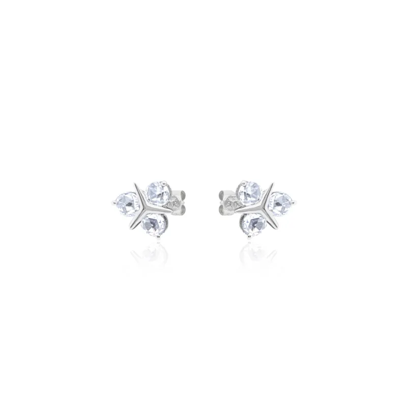 Lab Grown 14kt White Gold Circle Diamond Studs made by Meira T