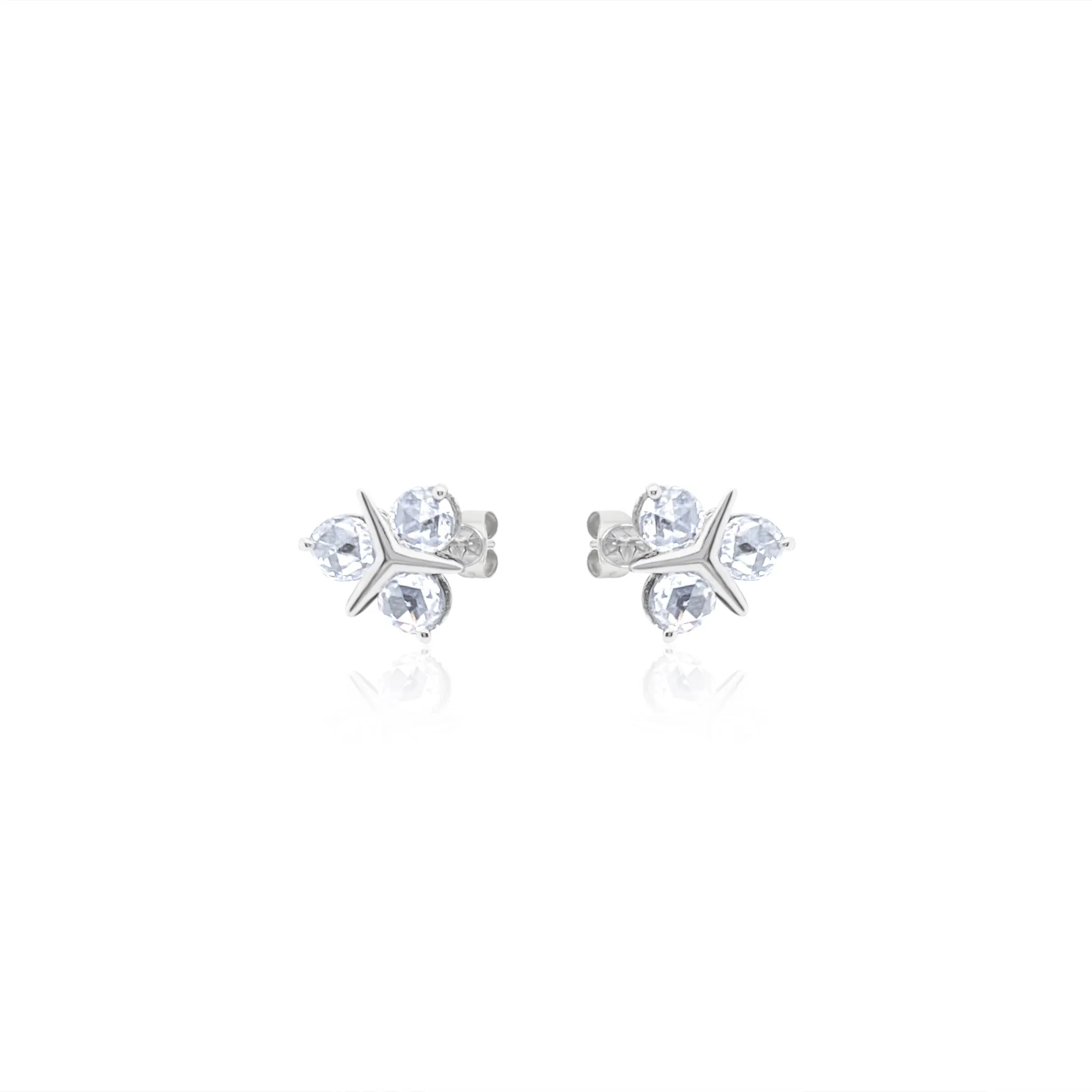 Lab Grown 14kt White Gold Circle Diamond Studs sold by Meira T