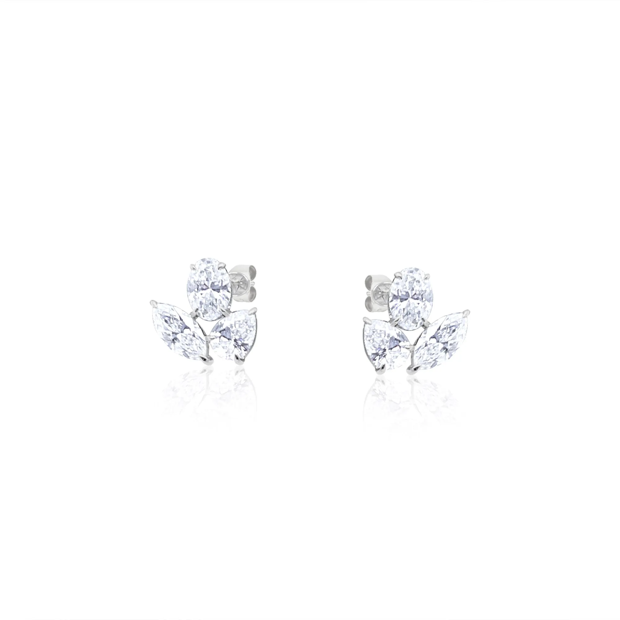 Lab Grown 14kt White Gold Multi Diamond Studs sold by Meira T