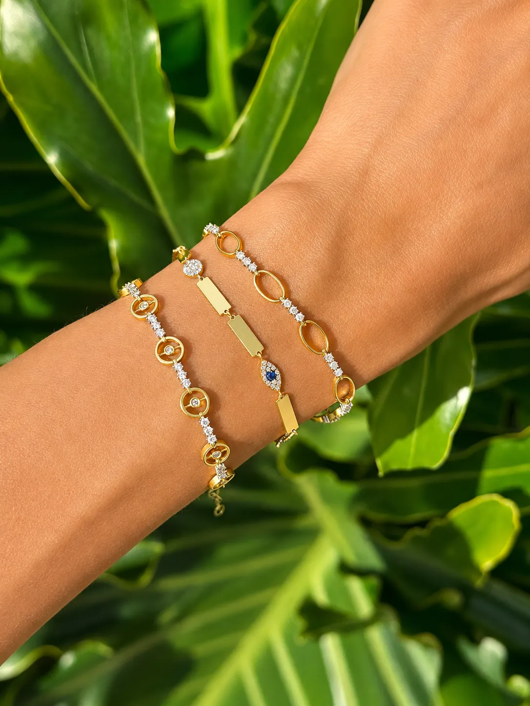 14k gold and diamond symbolic bracelet sold by Meira T product image thumbnail 3