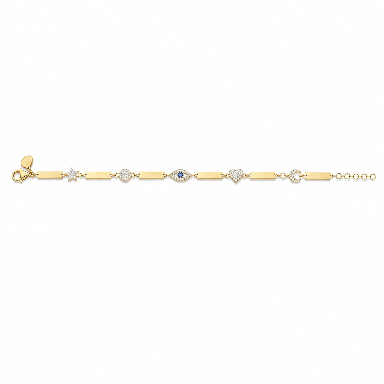 14k gold and diamond symbolic bracelet sold by Meira T
