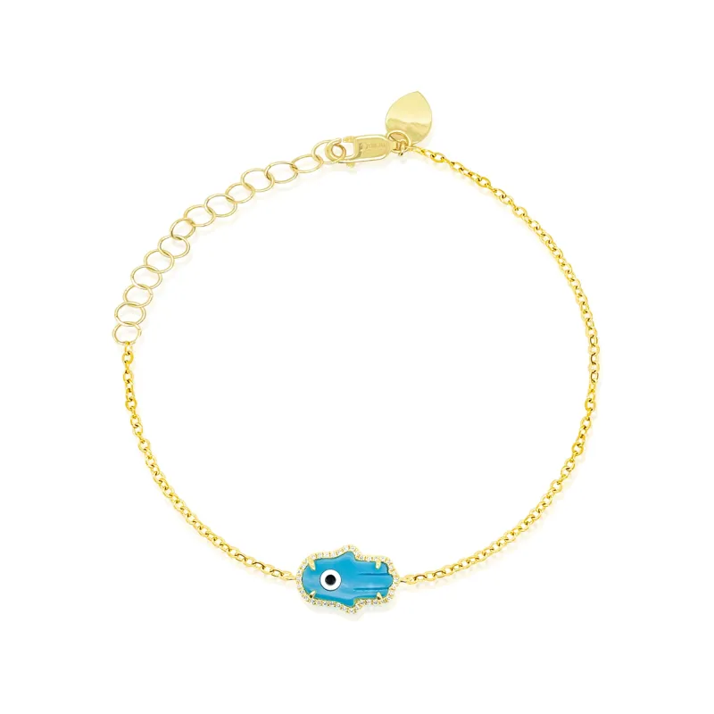 Turquoise Hamsa Bracelet made by Meira T