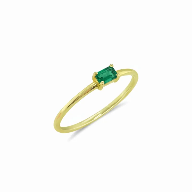 Vermeil Emerald Baguette Band made by Meira T